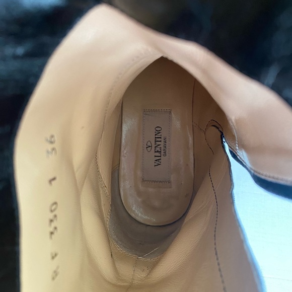 Valentino Black Leather Rose Combat Boots Size 36 - Picture 10 of 16